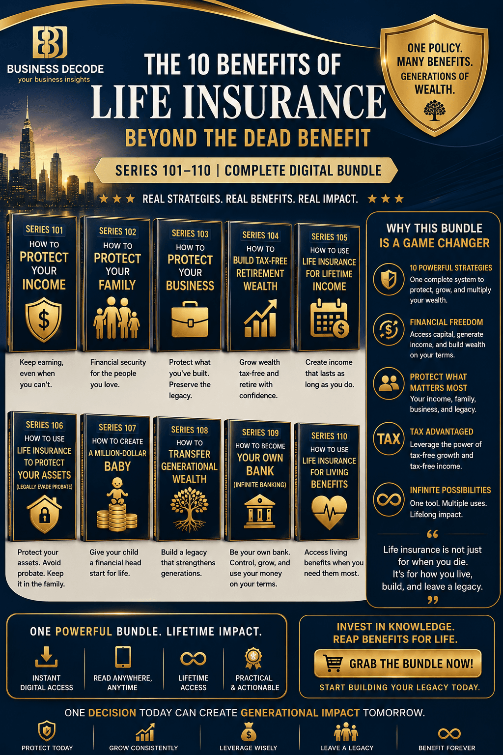 The 10 Benefits of Life Insurance Beyond the Death Benefit complete digital bundle
